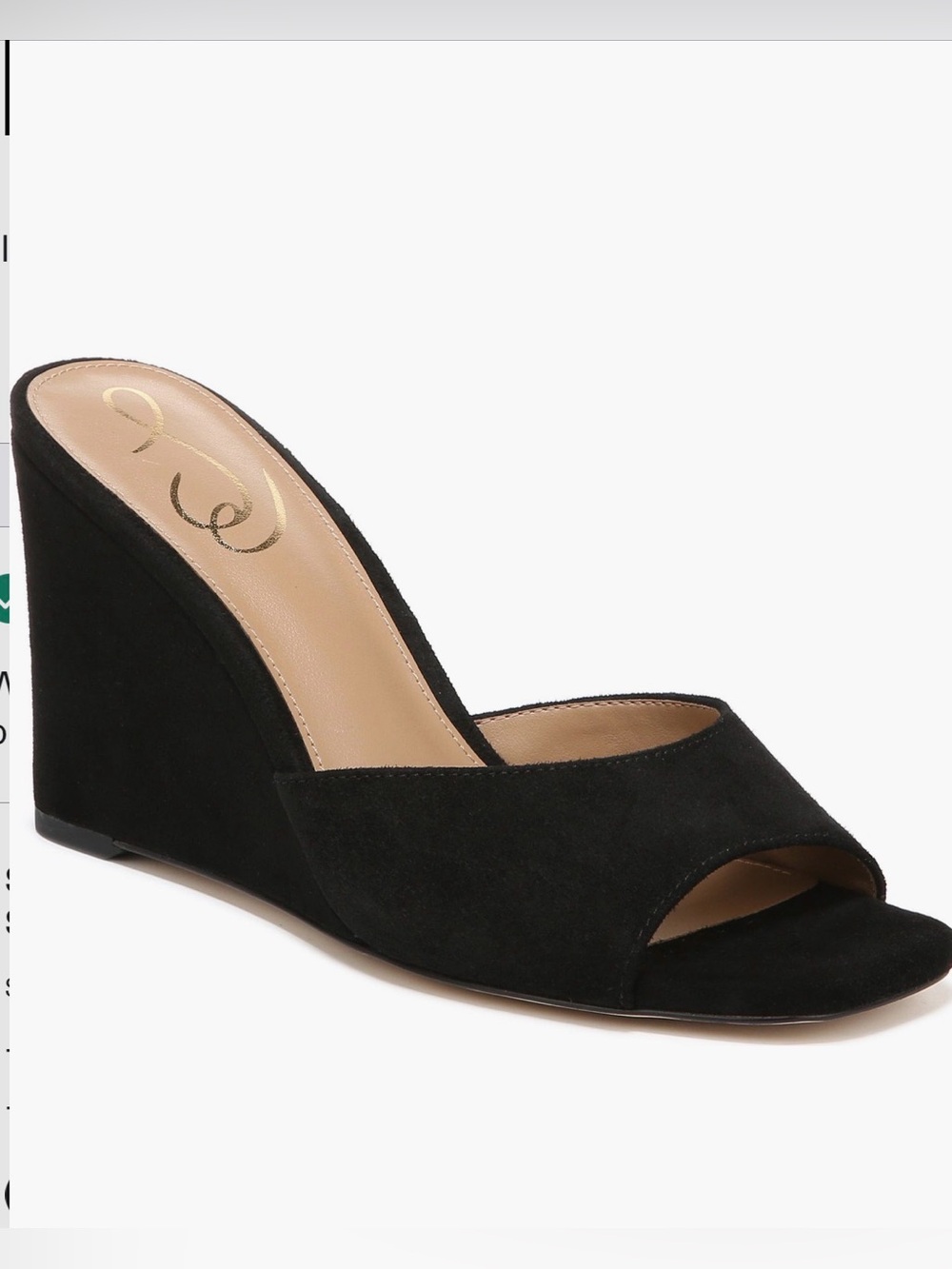 Sam Edelman Black Suede Open-Toe Slide Heels